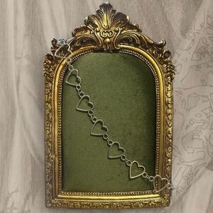 Silver hearts charm necklace